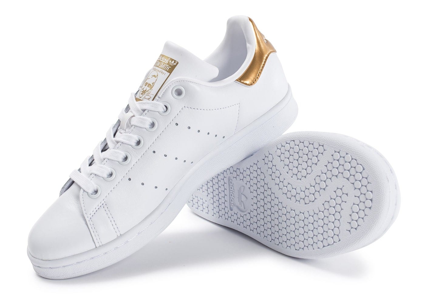 stan smith femme blanche et doré